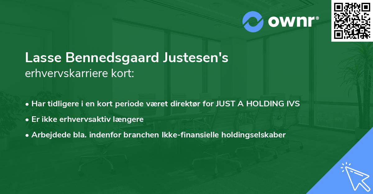 Lasse Bennedsgaard Justesen's erhvervskarriere kort
