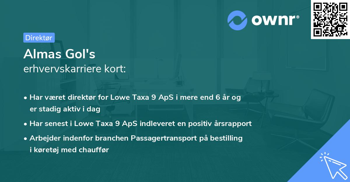 Almas Gol's erhvervskarriere kort