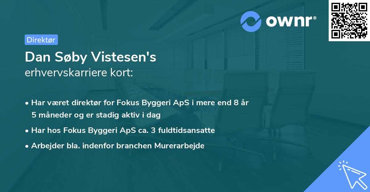 Dan Søby Vistesen's erhvervskarriere kort
