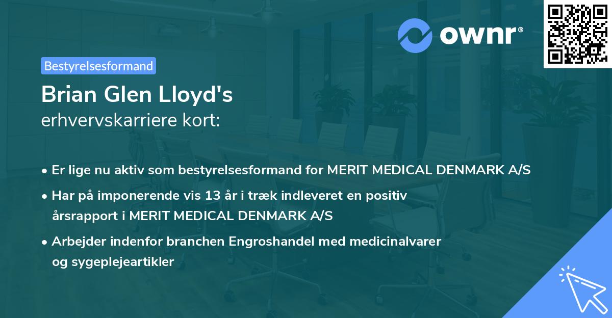 Brian Glen Lloyd's erhvervskarriere kort