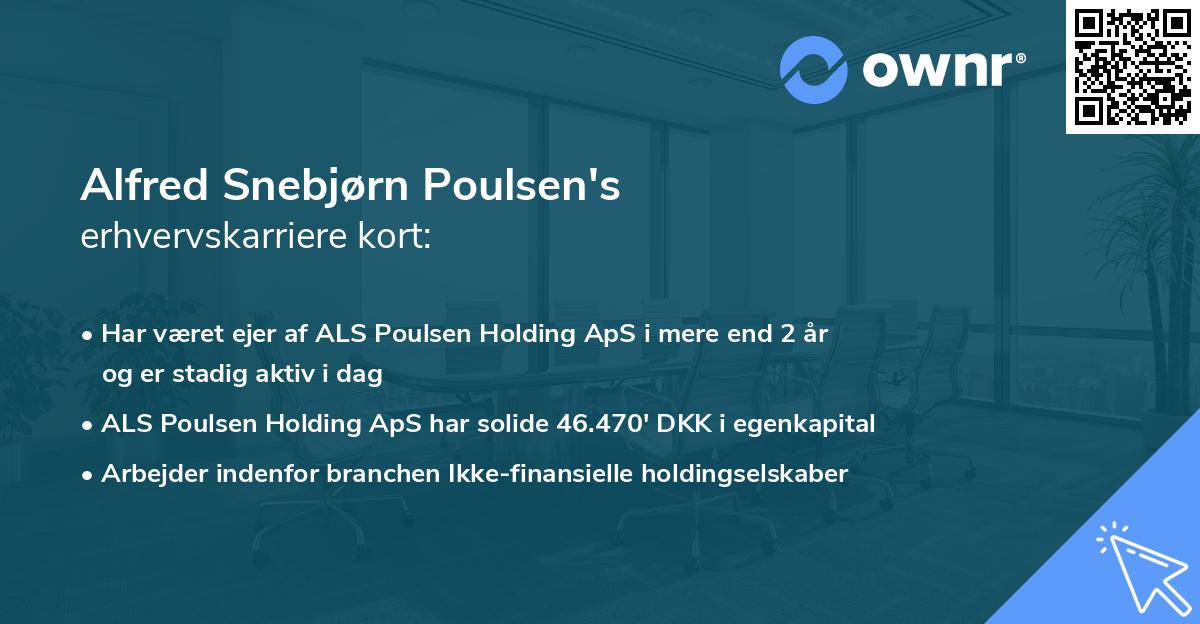 Alfred Snebjørn Poulsen's erhvervskarriere kort