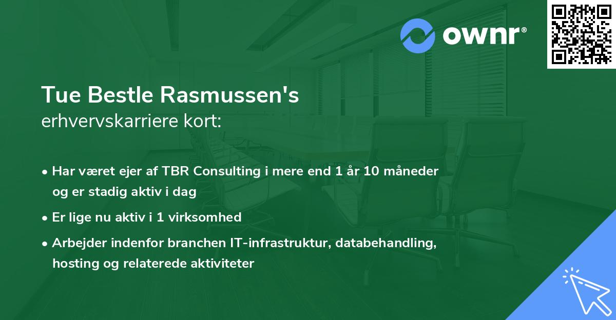 Tue Bestle Rasmussen's erhvervskarriere kort