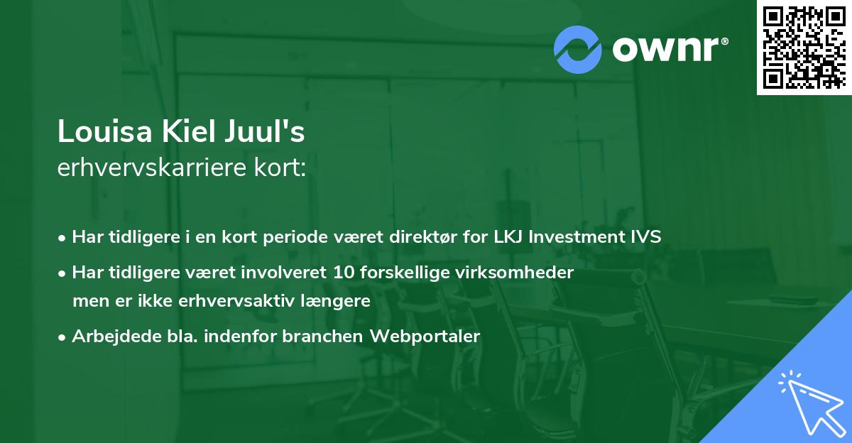 Louisa Kiel Juul's erhvervskarriere kort