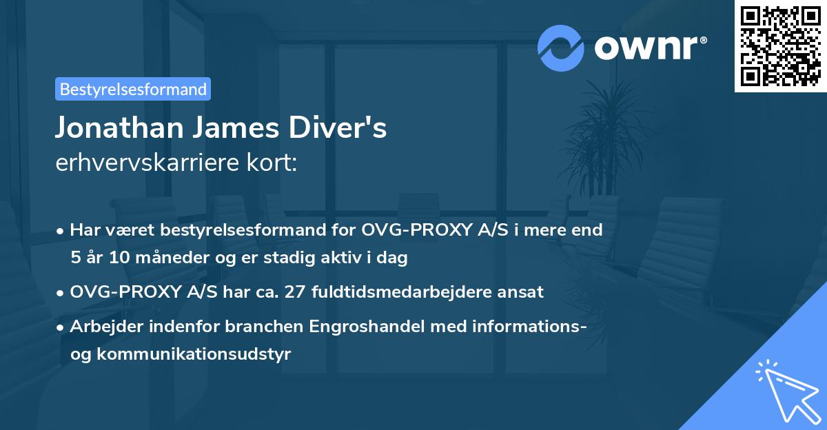 Jonathan James Diver's erhvervskarriere kort