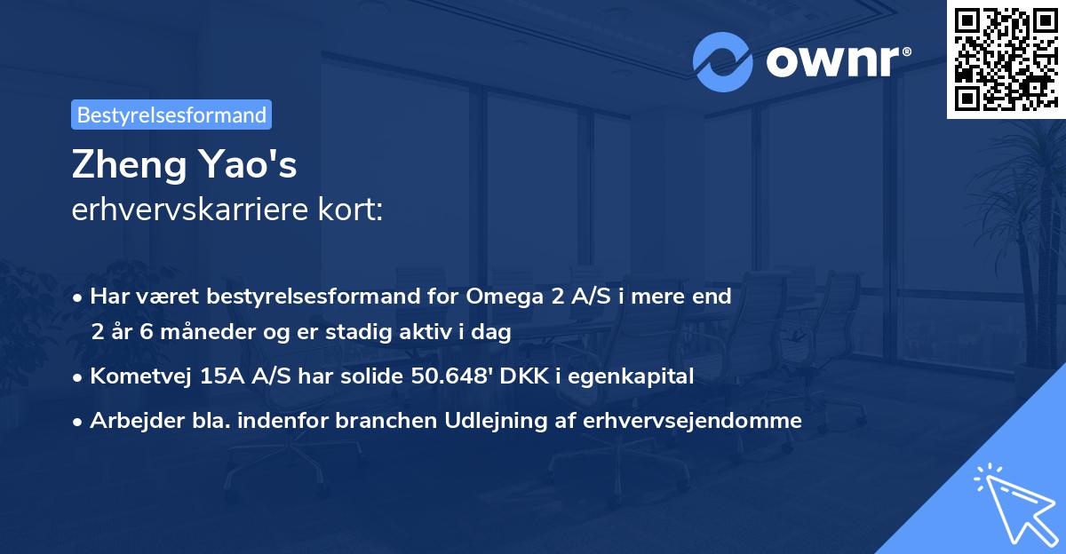 Zheng Yao's erhvervskarriere kort