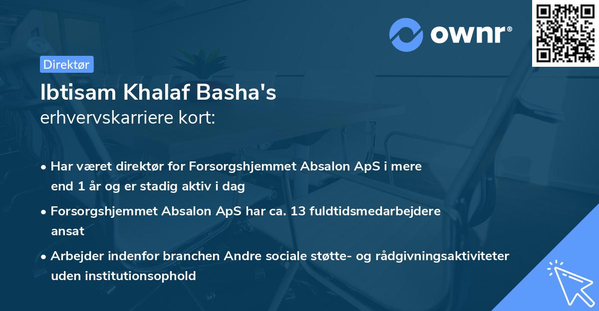 Ibtisam Khalaf Basha's erhvervskarriere kort