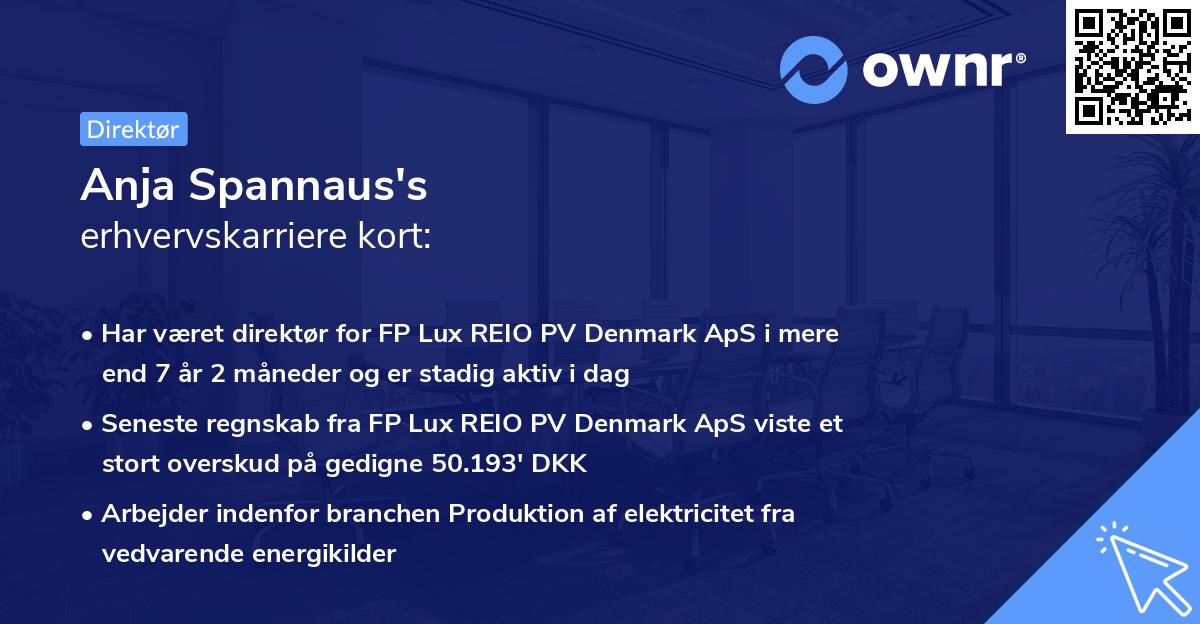 Anja Spannaus's erhvervskarriere kort