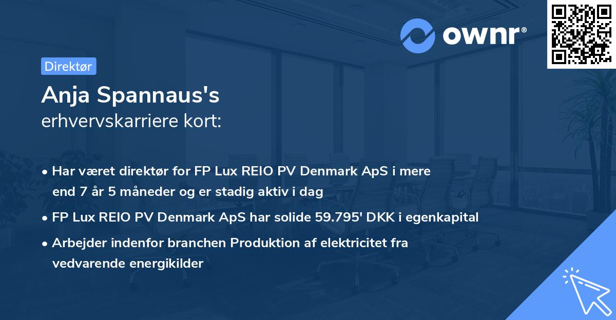 Anja Spannaus's erhvervskarriere kort