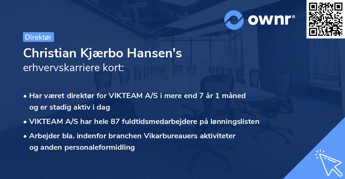 Christian Kjærbo Hansen's erhvervskarriere kort