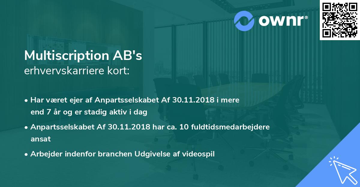 Multiscription AB's erhvervskarriere kort