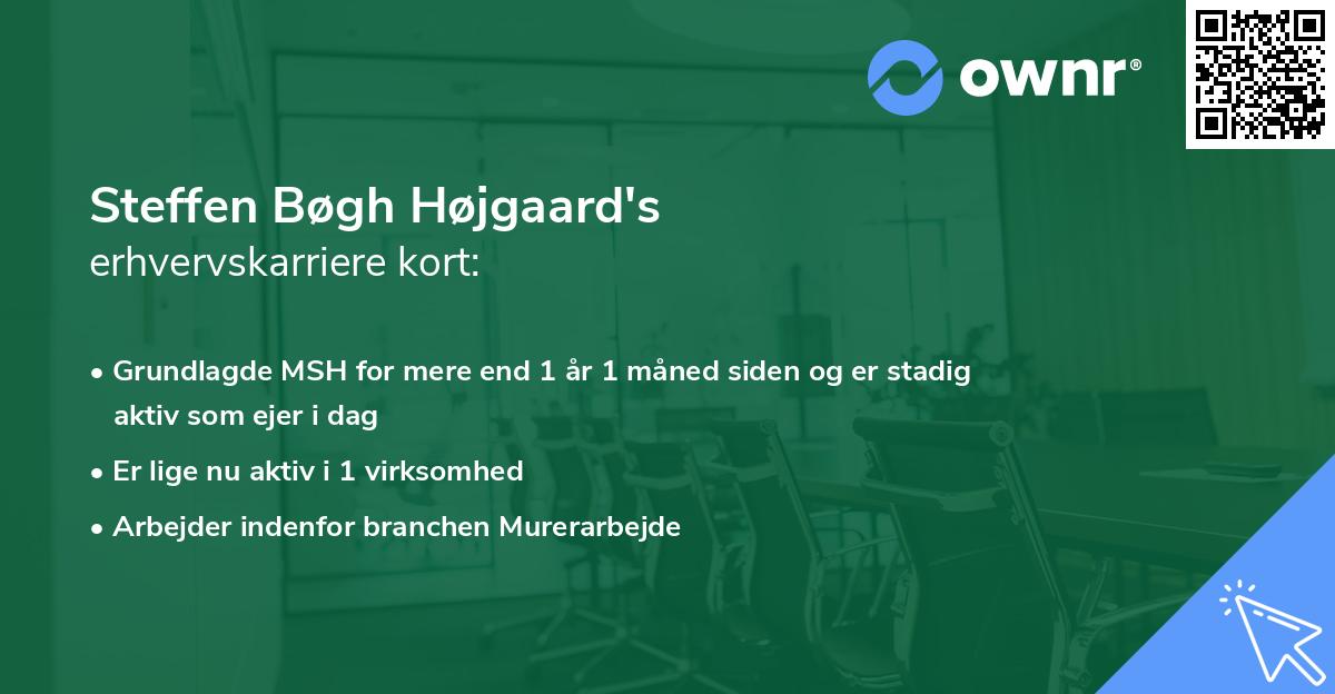 Steffen Bøgh Højgaard's erhvervskarriere kort