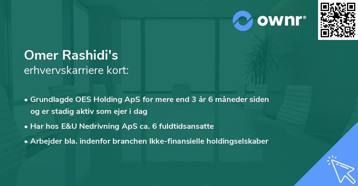 Omer Rashidi's erhvervskarriere kort
