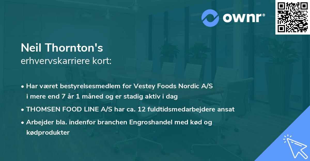 Neil Thornton's erhvervskarriere kort