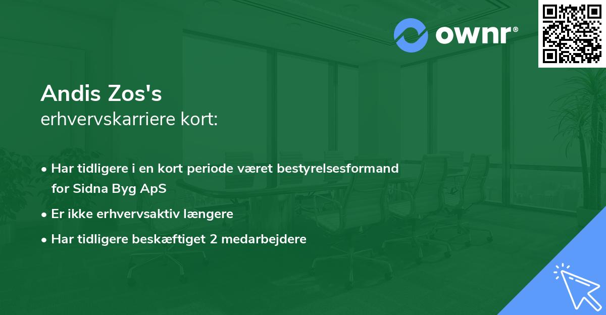 Andis Zos's erhvervskarriere kort