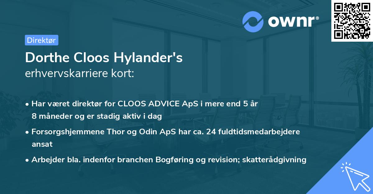 Dorthe Cloos Hylander's erhvervskarriere kort