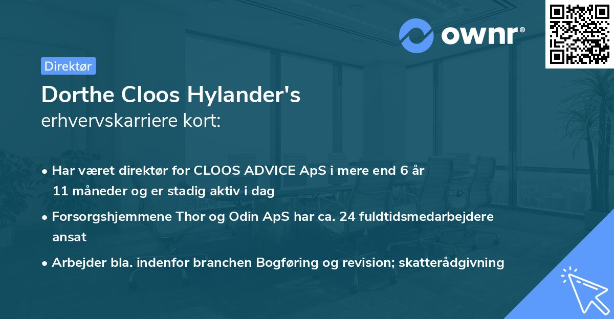 Dorthe Cloos Hylander's erhvervskarriere kort