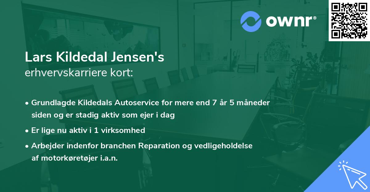 Lars Kildedal Jensen's erhvervskarriere kort