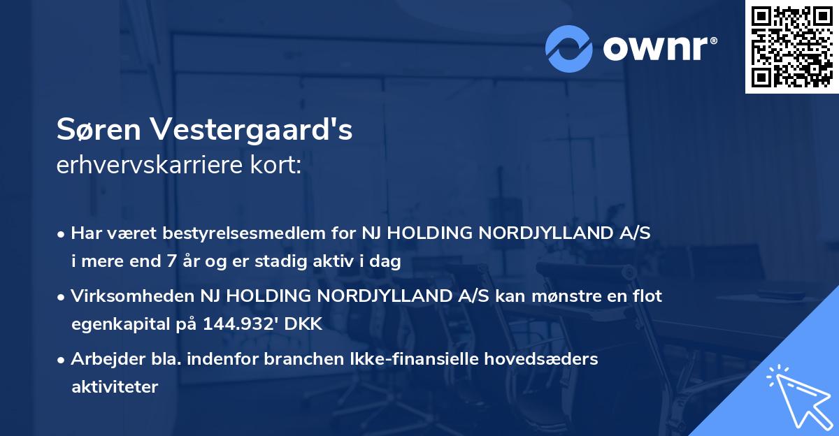Søren Vestergaard's erhvervskarriere kort