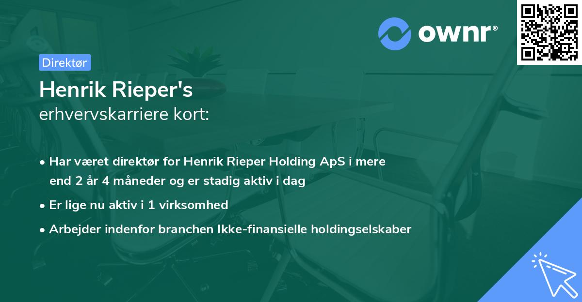 Henrik Rieper's erhvervskarriere kort