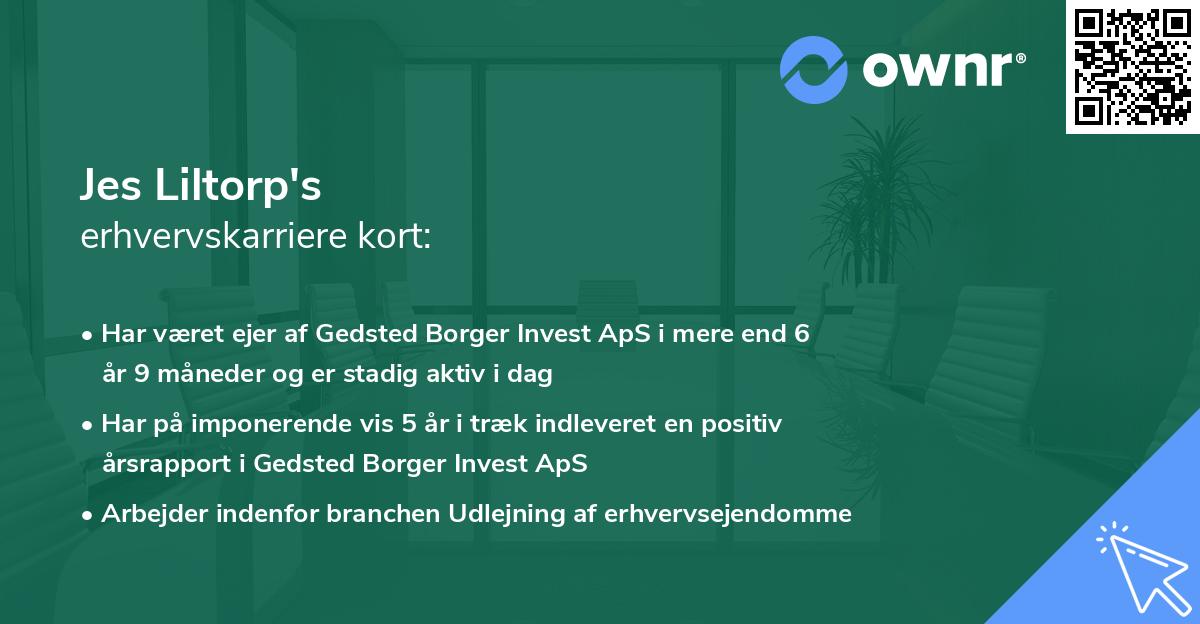Jes Liltorp's erhvervskarriere kort