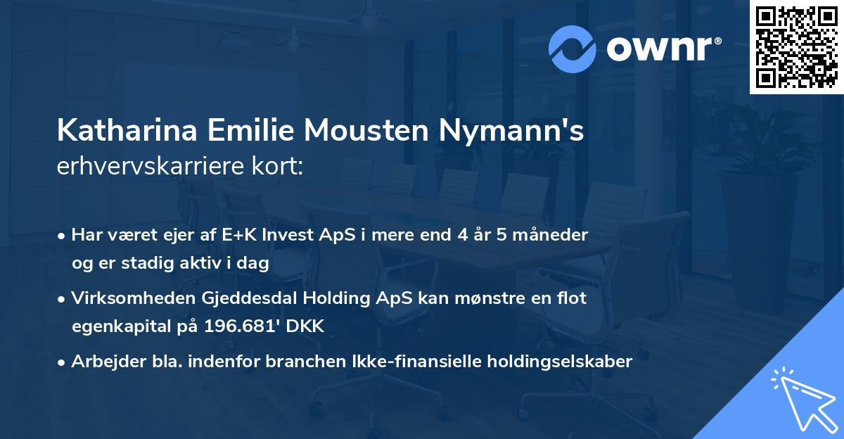 Katharina Emilie Mousten Nymann's erhvervskarriere kort