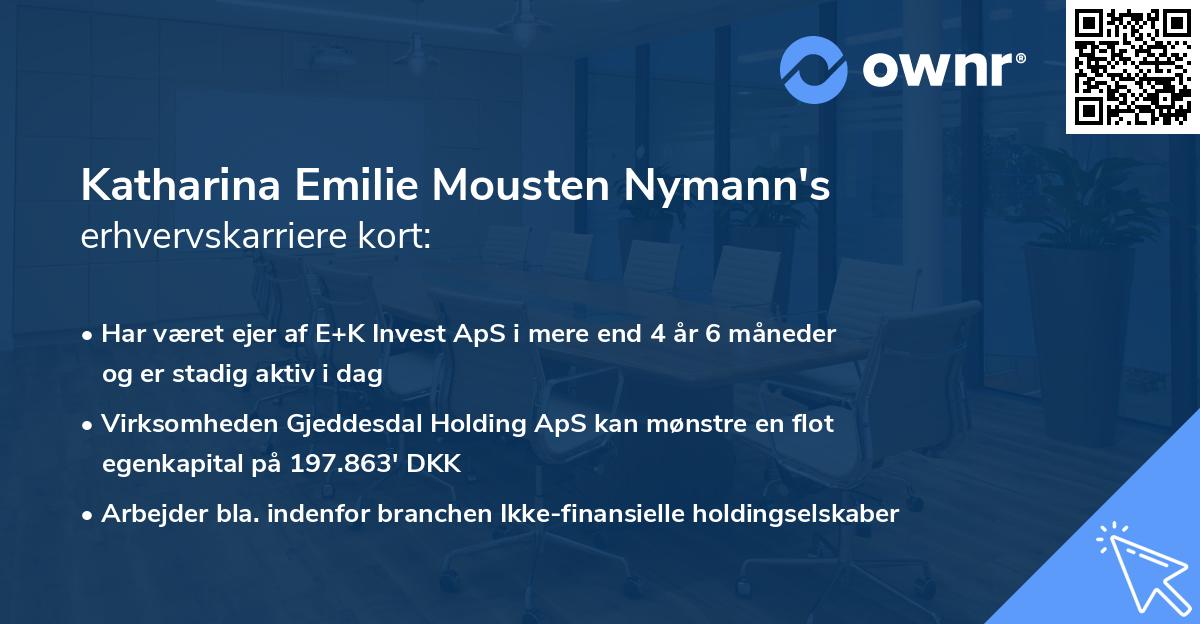 Katharina Emilie Mousten Nymann's erhvervskarriere kort