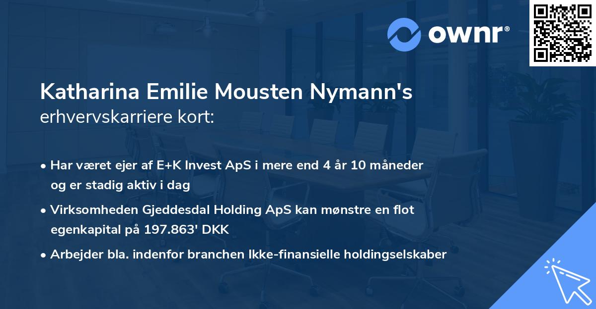 Katharina Emilie Mousten Nymann's erhvervskarriere kort