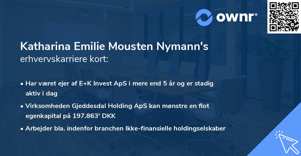 Katharina Emilie Mousten Nymann's erhvervskarriere kort