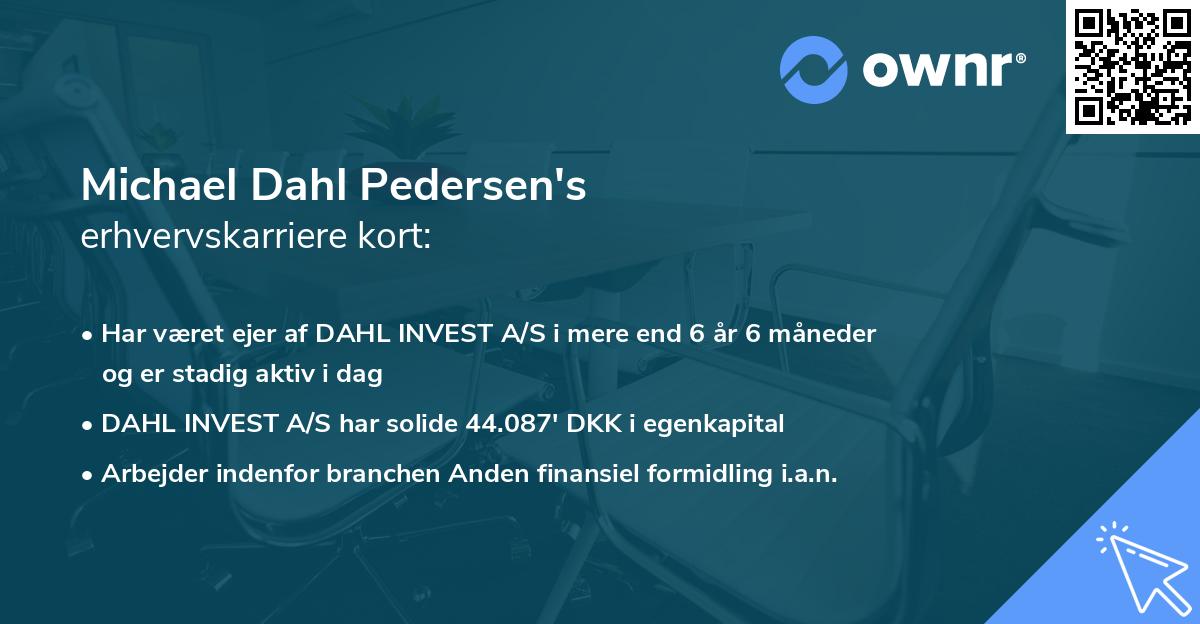 Michael Dahl Pedersen's erhvervskarriere kort