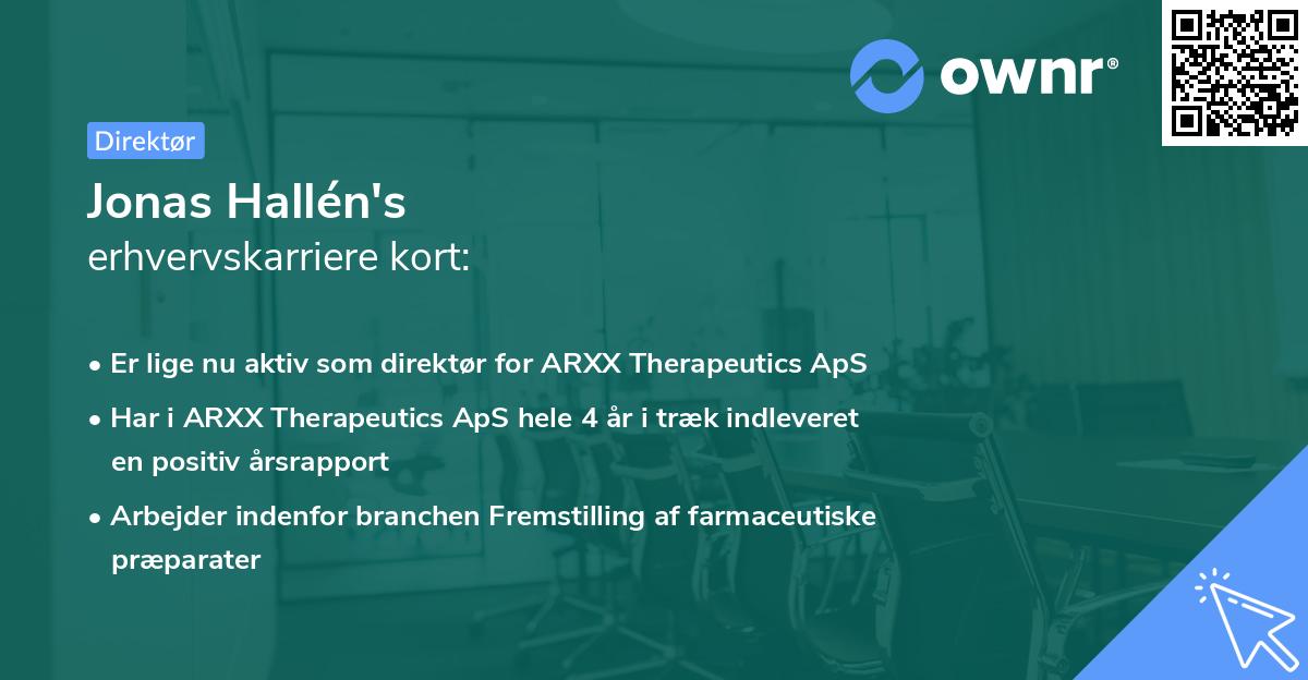 Jonas Hallén's erhvervskarriere kort