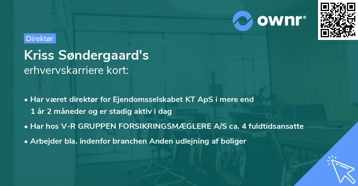 Kriss Søndergaard's erhvervskarriere kort