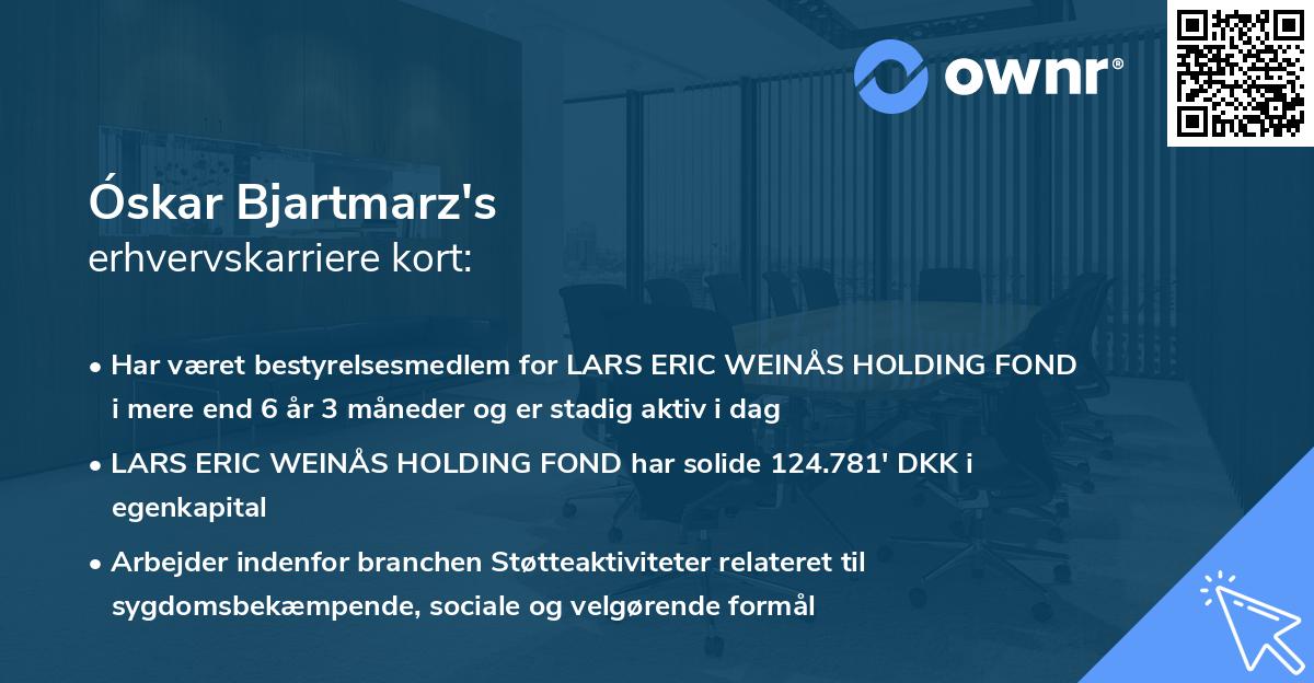 Óskar Bjartmarz's erhvervskarriere kort