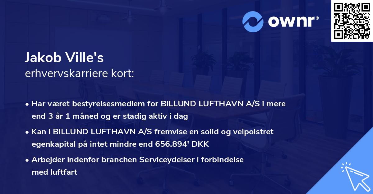 Jakob Ville's erhvervskarriere kort