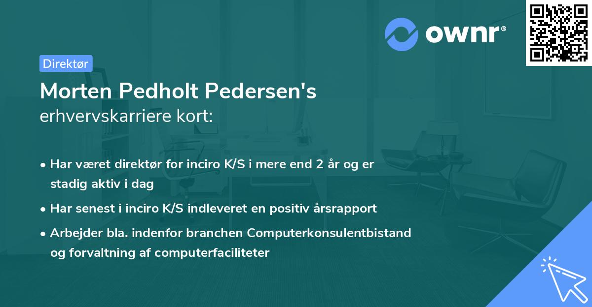 Morten Pedholt Pedersen's erhvervskarriere kort