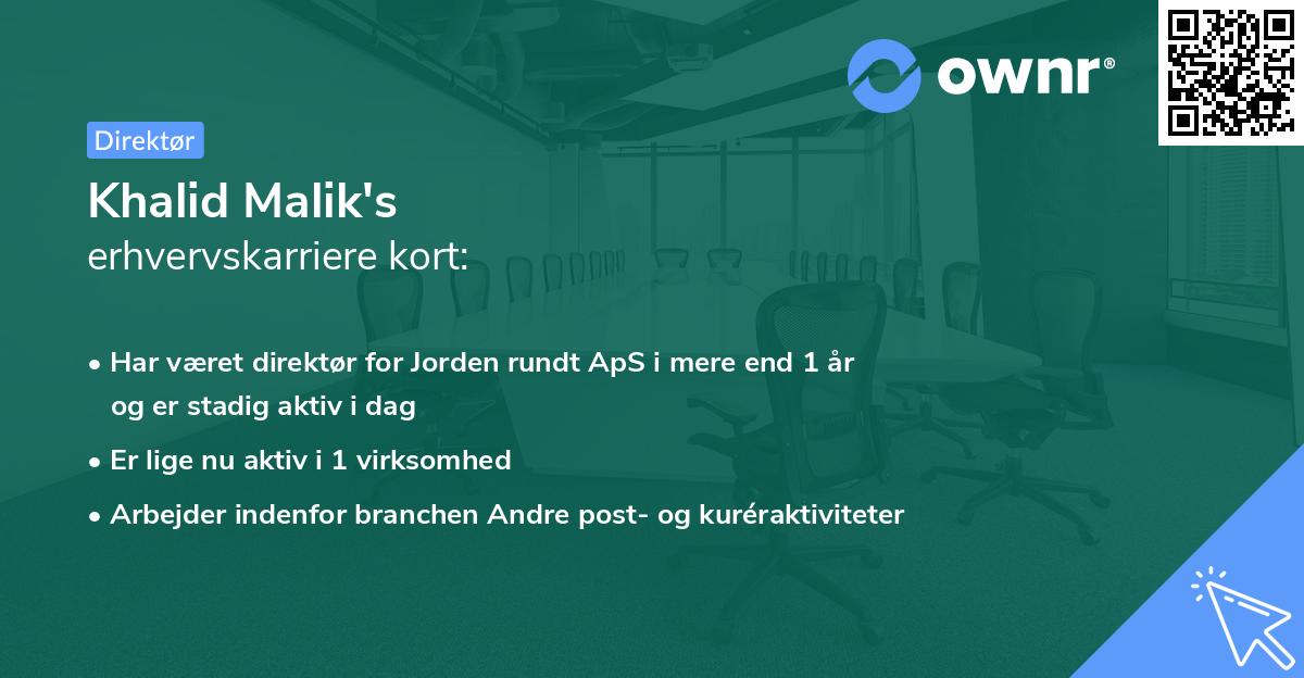 Khalid Malik's erhvervskarriere kort
