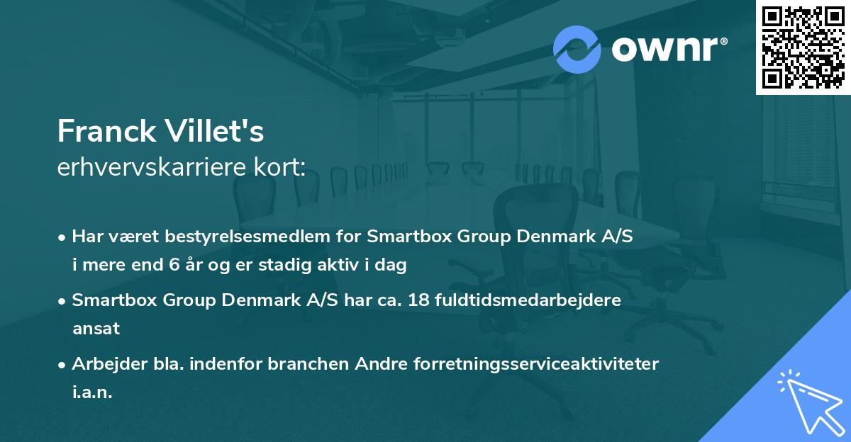 Franck Villet's erhvervskarriere kort