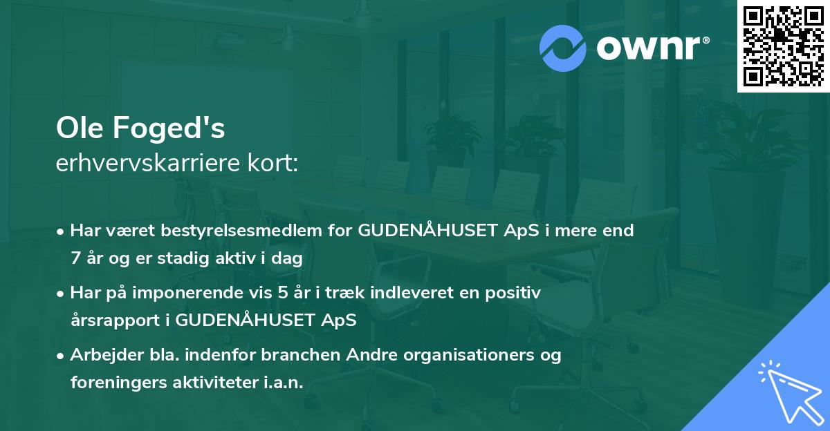 Ole Foged's erhvervskarriere kort