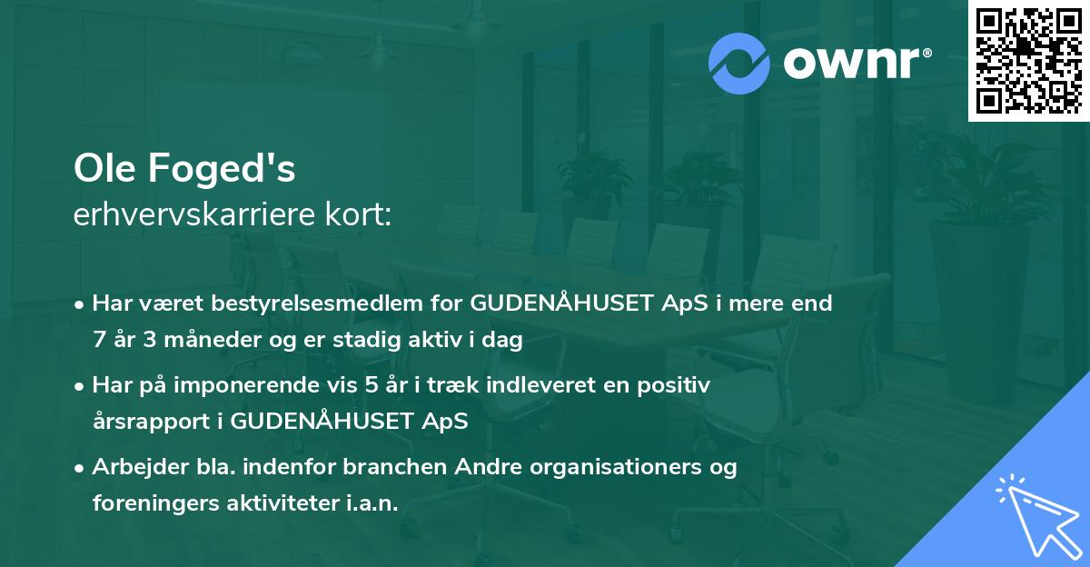 Ole Foged's erhvervskarriere kort