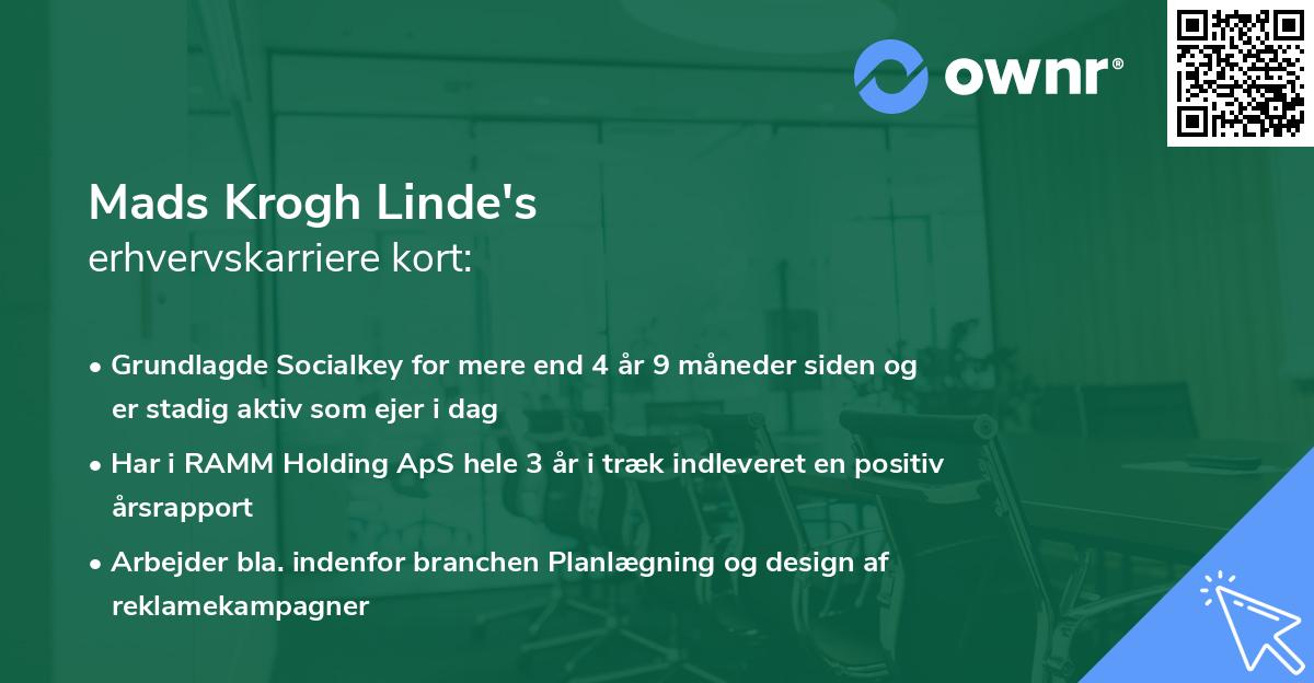 Mads Krogh Linde's erhvervskarriere kort