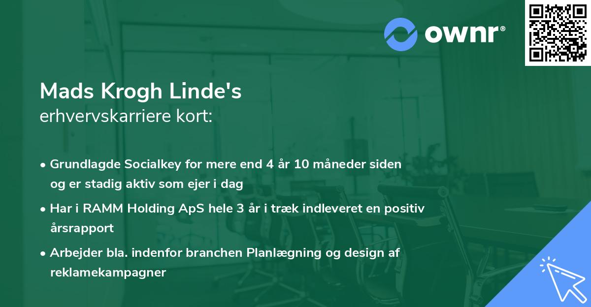 Mads Krogh Linde's erhvervskarriere kort