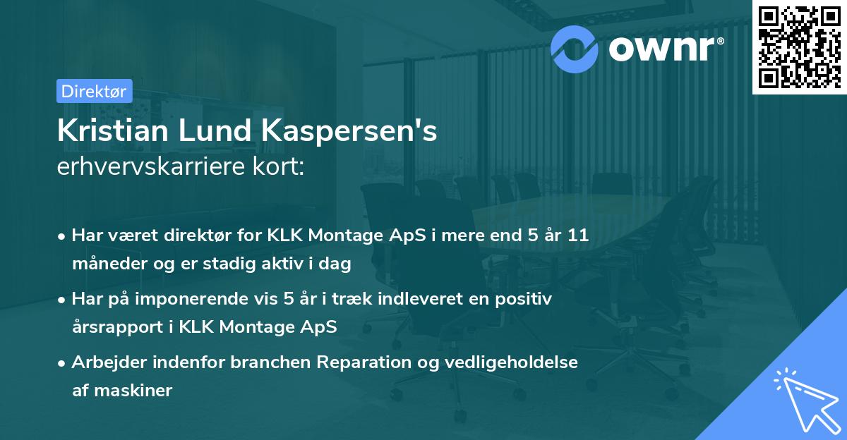 Kristian Lund Kaspersen's erhvervskarriere kort