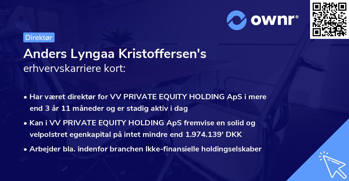 Anders Lyngaa Kristoffersen's erhvervskarriere kort