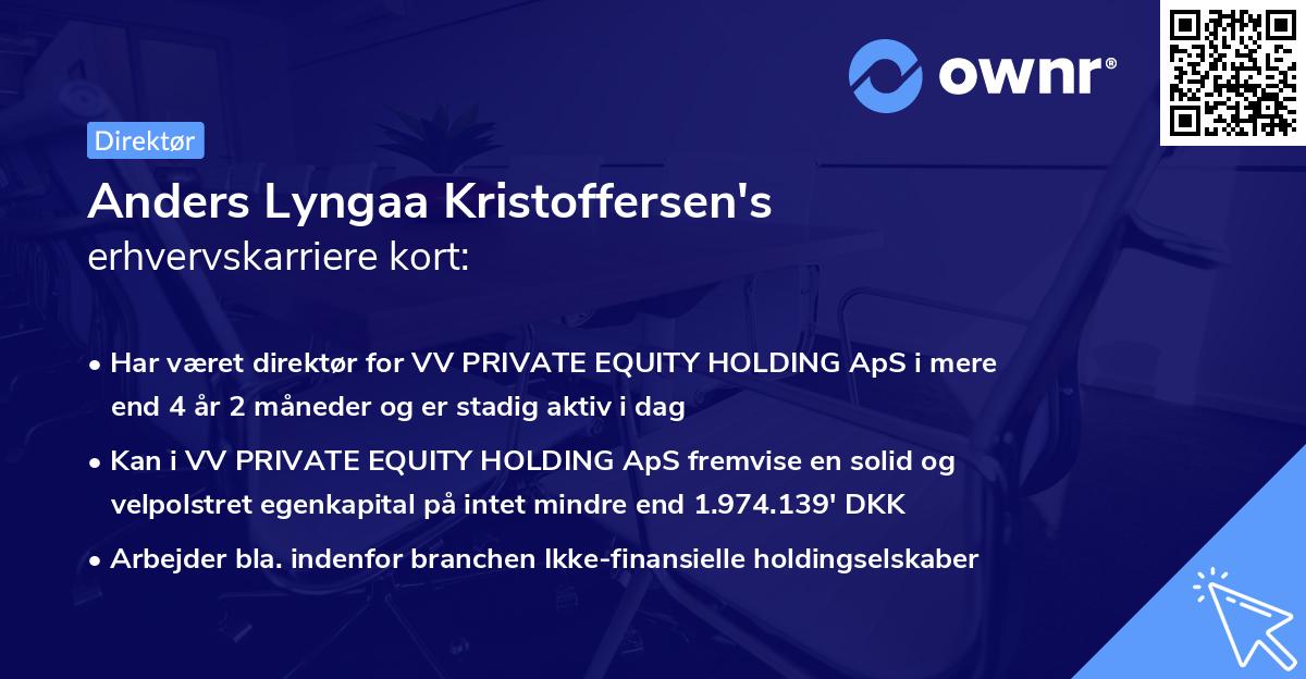 Anders Lyngaa Kristoffersen's erhvervskarriere kort