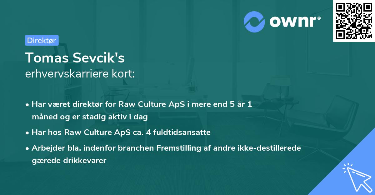 Tomas Sevcik's erhvervskarriere kort