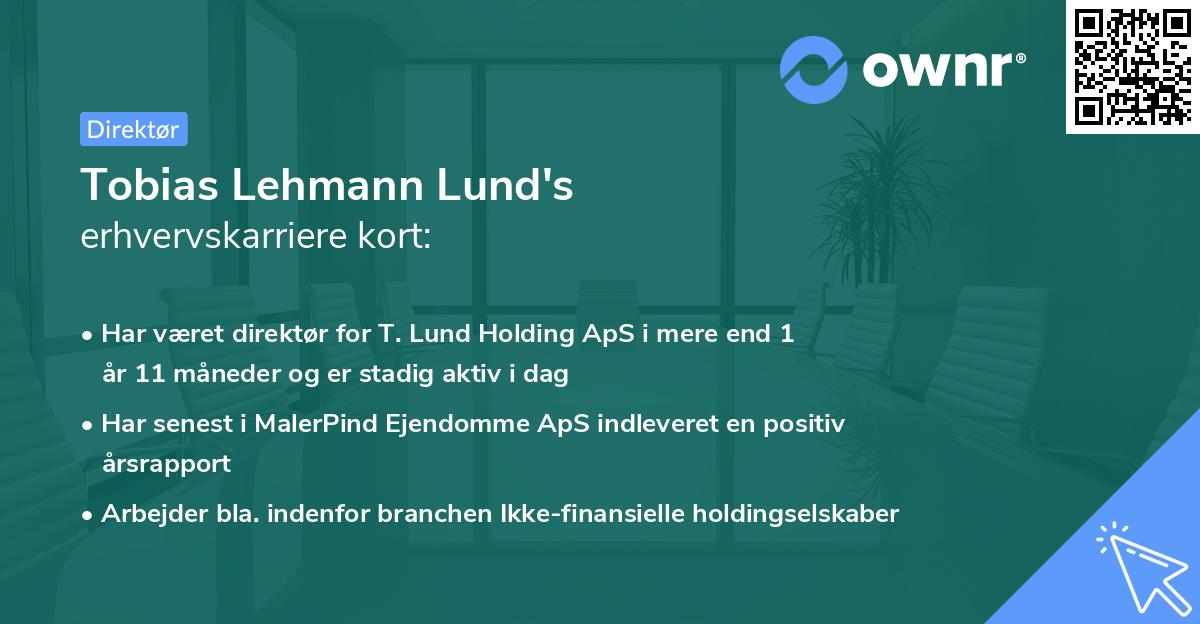 Tobias Lehmann Lund's erhvervskarriere kort