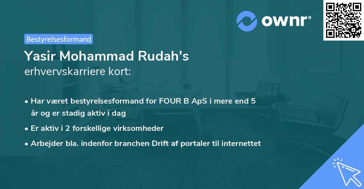 Yasir Mohammad Rudah's erhvervskarriere kort