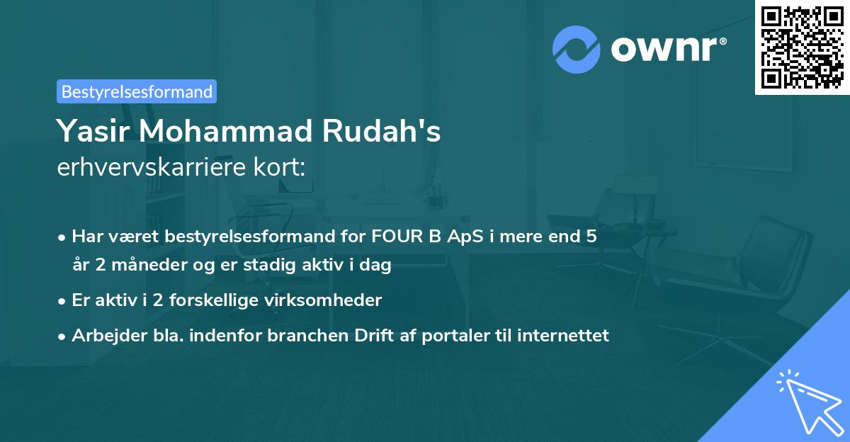Yasir Mohammad Rudah's erhvervskarriere kort