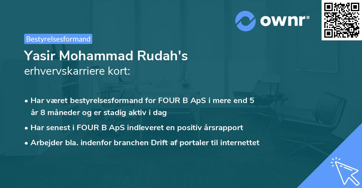 Yasir Mohammad Rudah's erhvervskarriere kort