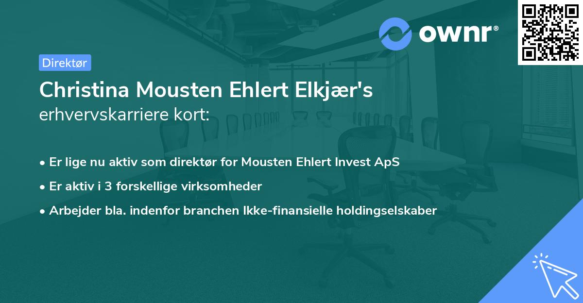 Christina Mousten Ehlert Elkjær's erhvervskarriere kort