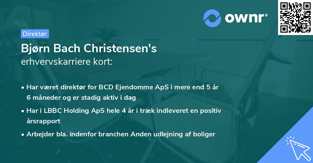 Bjørn Bach Christensen's erhvervskarriere kort